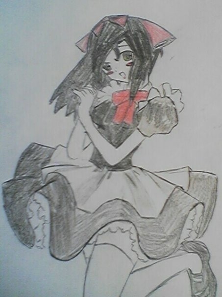 quick sketch- my Pinafore 2 maid cafe uniform