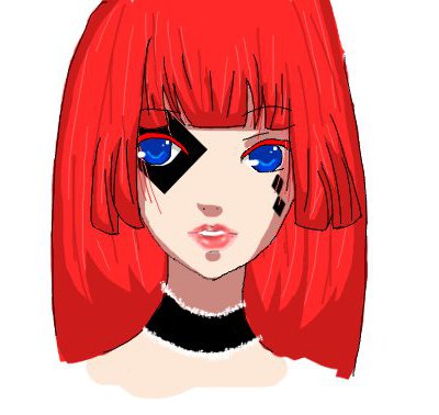 diamonds upon her face