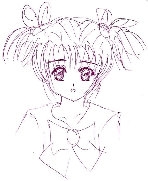 Kawaii Girl Pen Sketch