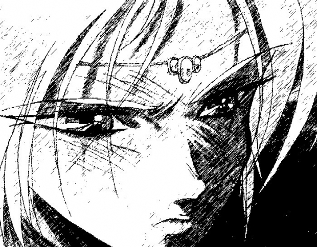 Shadowed Deedlit B&W