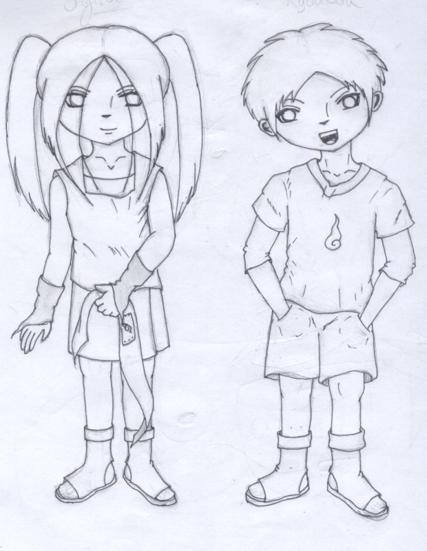 two cute Hyuuga kids(uncolored)