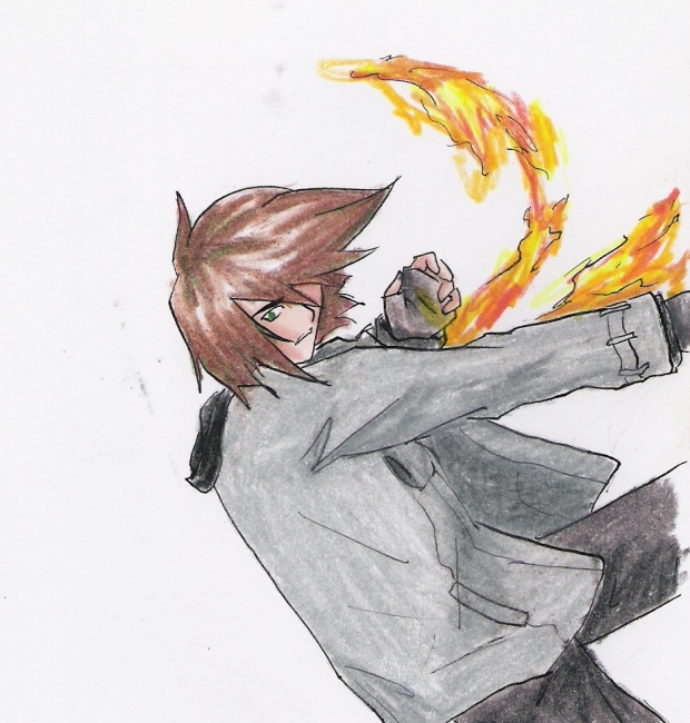 Ryo with Fire and Prismas