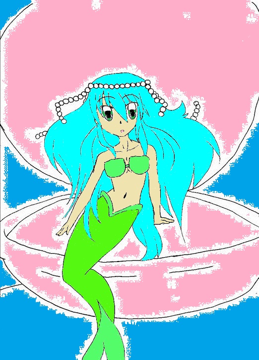 Mermaid Girl on a Clam