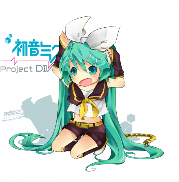 Miku in Rin's clothes , project diva