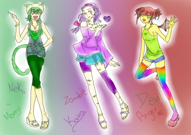 kaira, momiji, and , anger