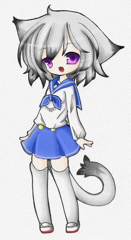 kitty girl-colored-