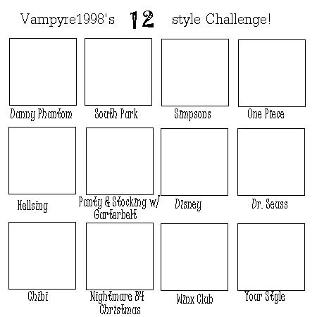 Vampyre1998's 12 Style Challenge