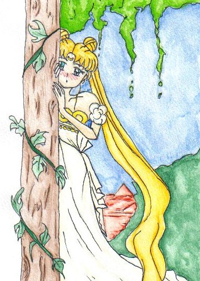 Sailor Moon Behind A Tree