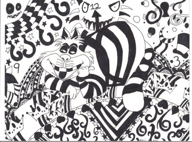 Black And White Alice In Wonderland
