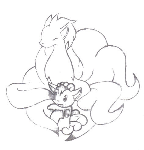 Ninetails and Vulpix