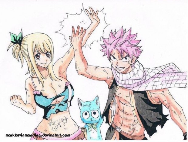 Natsu, Lucy, and Happy