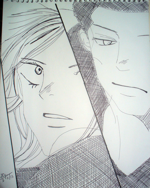Ryo and Chizuru pen art