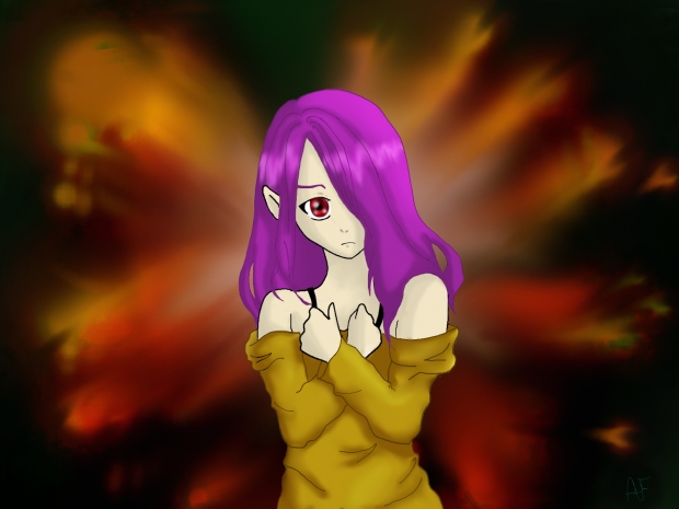 Purple haired elf