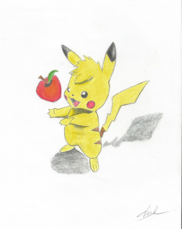 Give pikachu and apple :)