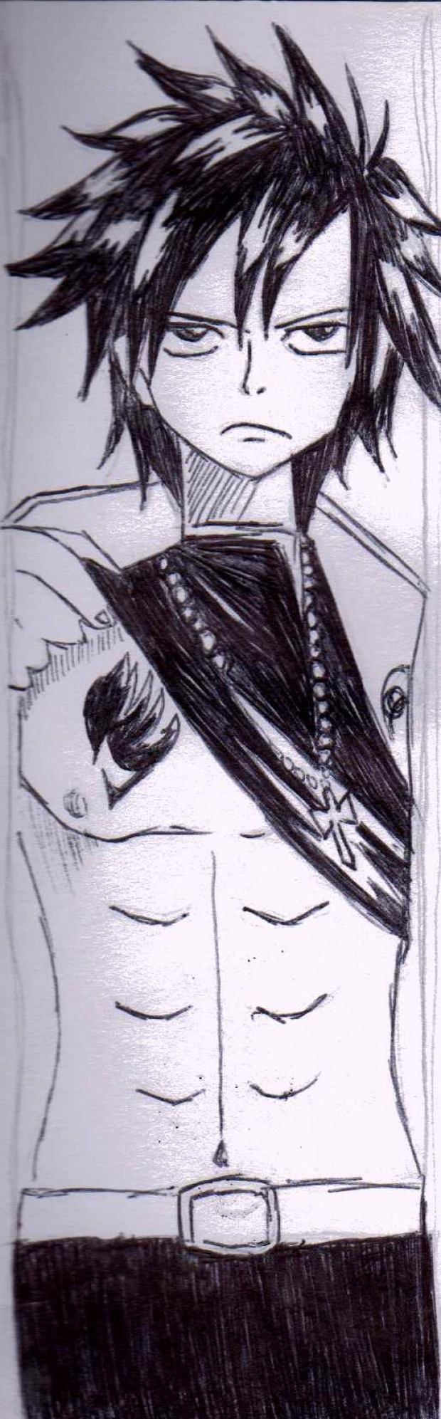 Gray Showing Fairy tail mark