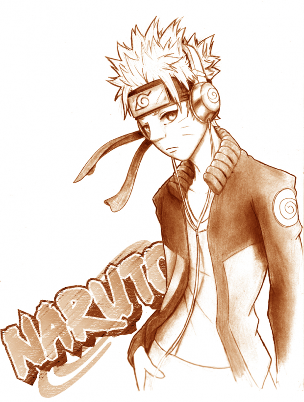 Naruto with headphones