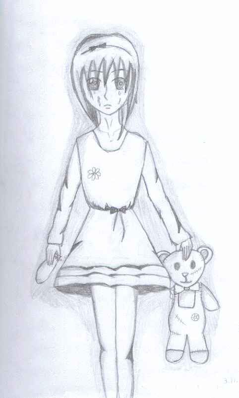 the little  girl  & the  teddy bear