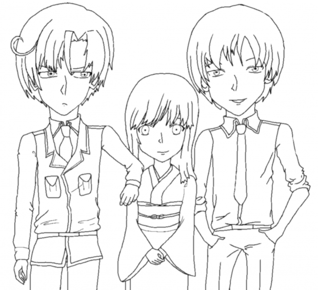 Hetalia + Shiga ~ Lineart