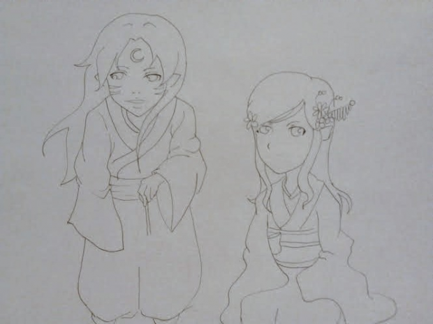 Yume x Sesshomaru Line Art