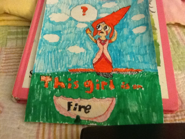 Flame princess girl on fire
