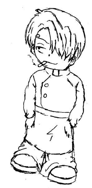 Chibi Sanji (b/w)
