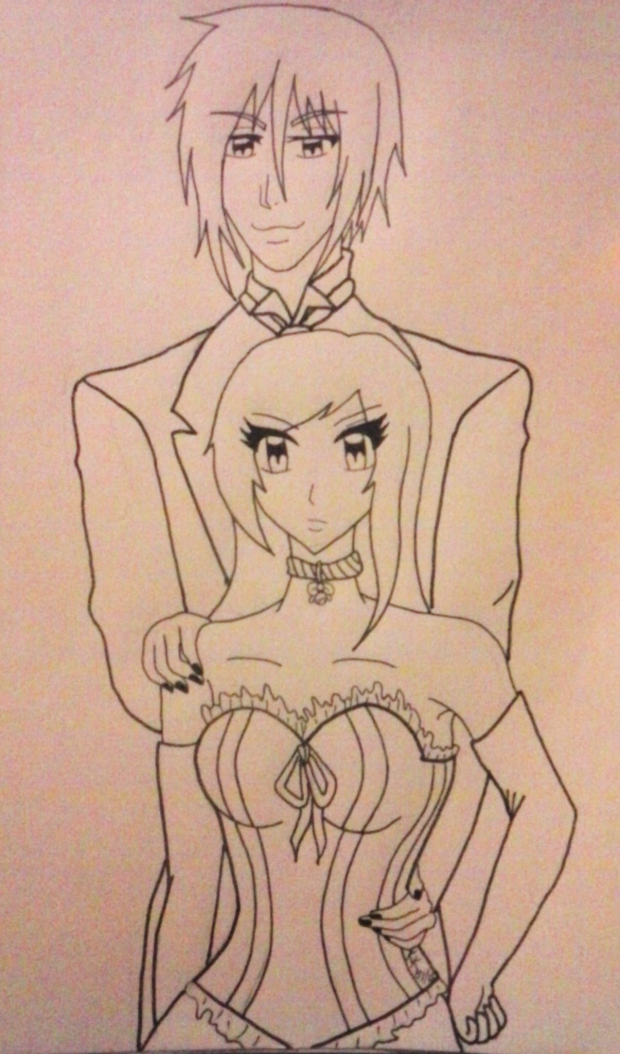 Alesana and Sebastian lineart
