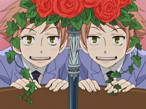 Twins Hiding Roses