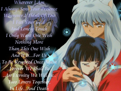 InuYasha And Kikyo With Poem