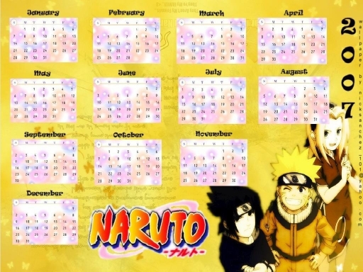 Naruto Calendar