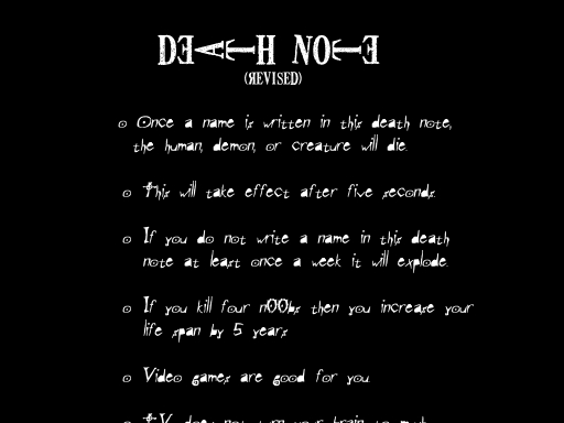 Death Note Revision