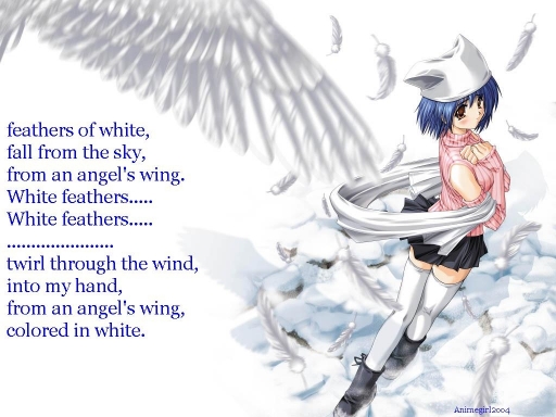 feathers of white...
