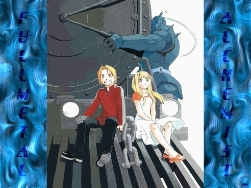 Ed, Al, And Winry On The Train