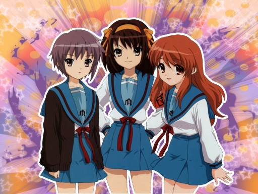 Haruhi, Yuki, and Mikuru