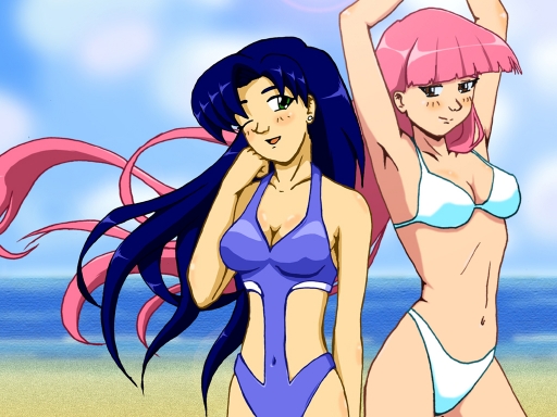 Tamaki Sisters Swimsuit Wallpa