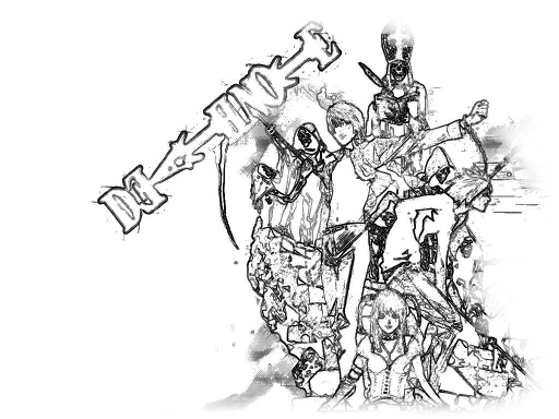 Light, L, and Misa- Sketch