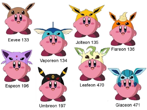Kirby cosplay eeveelutions