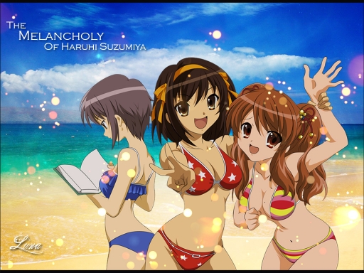 Haruhi fun at the beach
