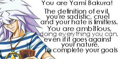 Yu-Gi-Oh:  Which Character Are You?