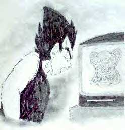 Vegeta Watching TV