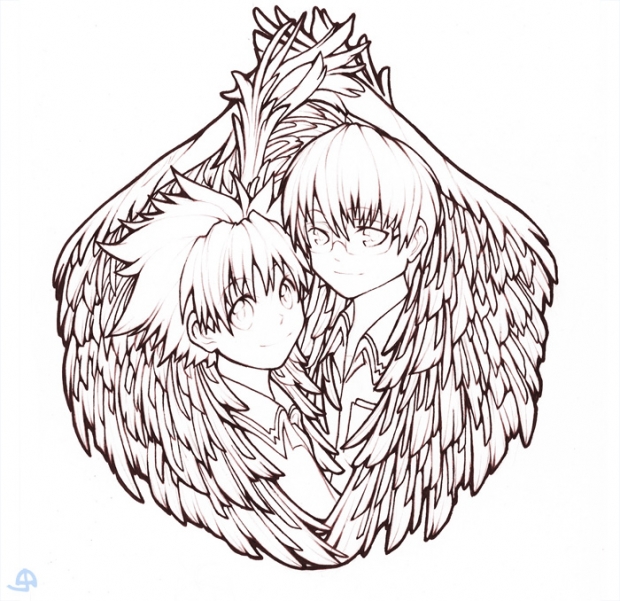 Daisuke And Satoshi Lineart