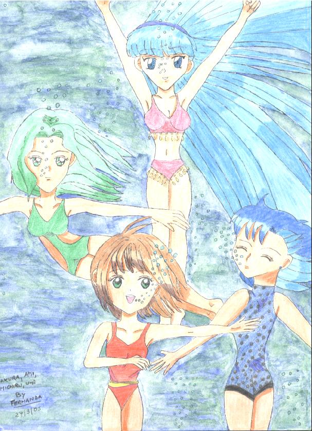Umi, Michiru,Ami, Sakura