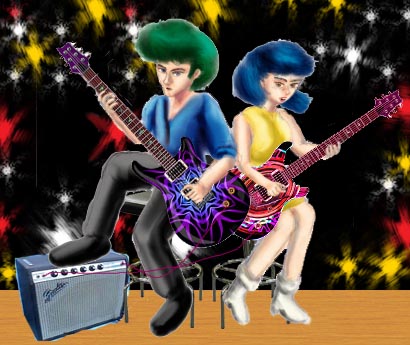 Spike And Faye On Electric Guitar