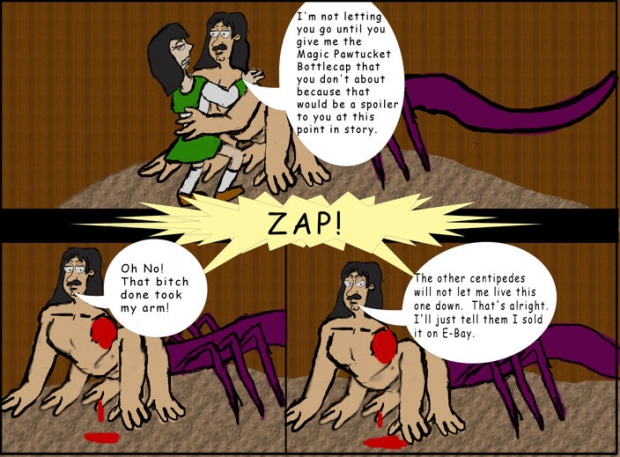 Bruce plays as Mistress Centipede