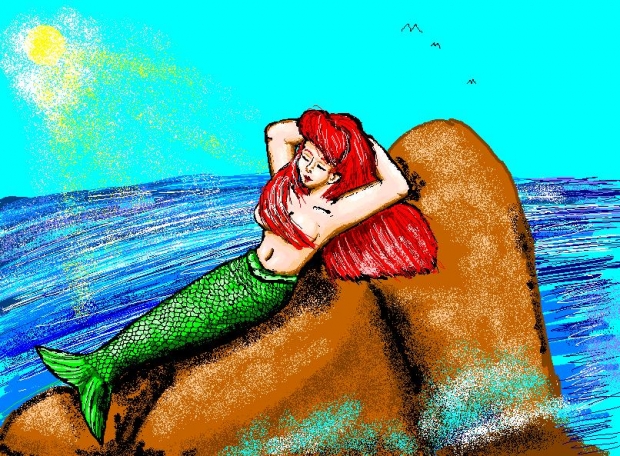 Ariel Sunbathing