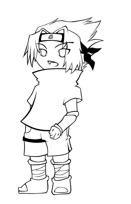 Sasuke Chibi (line Art)
