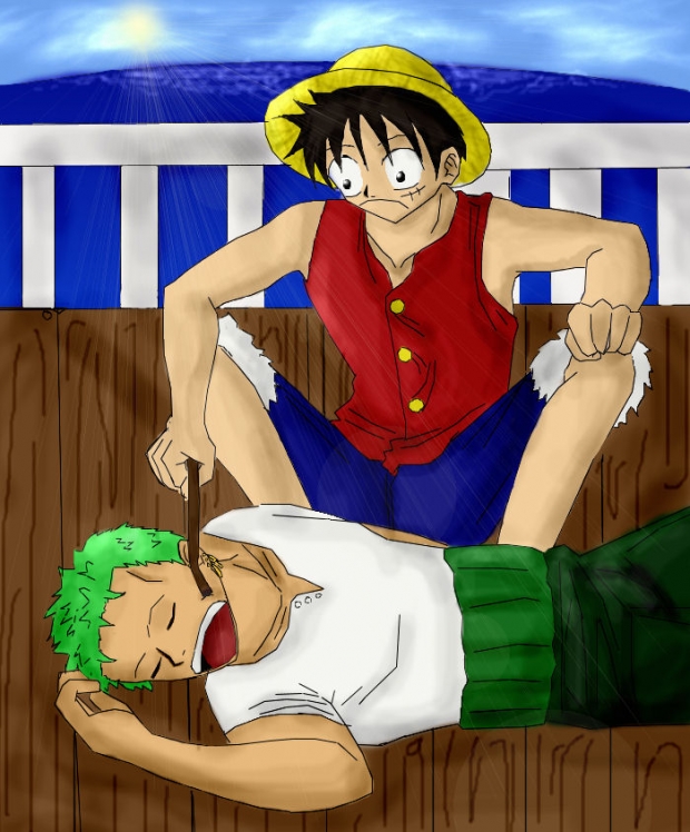 Luffy Poking Zoro