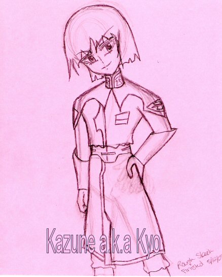 Yzak Rough Sketch On Pink Paper