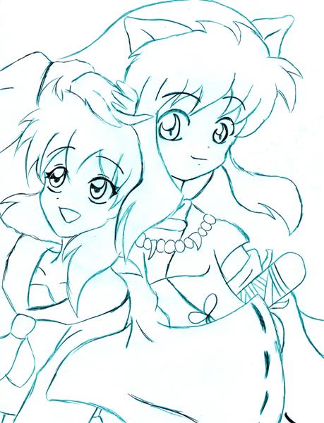 Inu And Kagome (chibi)