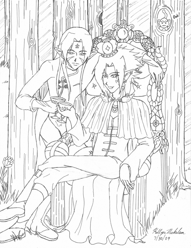 ArtTrade with Sashyfrassy (lineart)