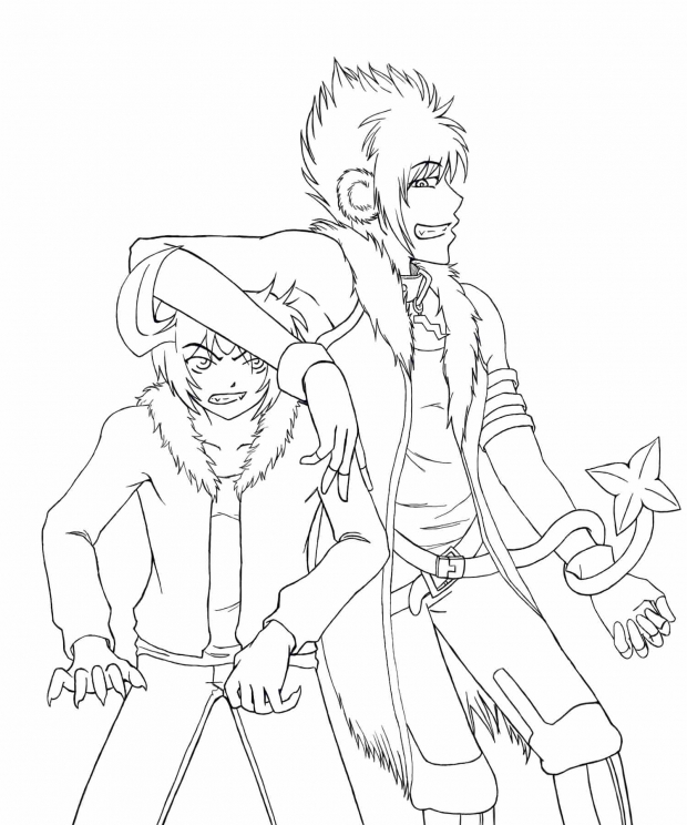 Request- Abbie&Lux (lineart)